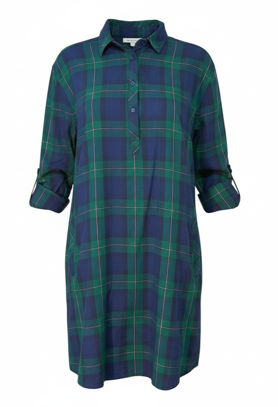 Southern Tide Sz L Alyssa Shirt Dress Cotton Flannel Green Tartan Plaid Preppy